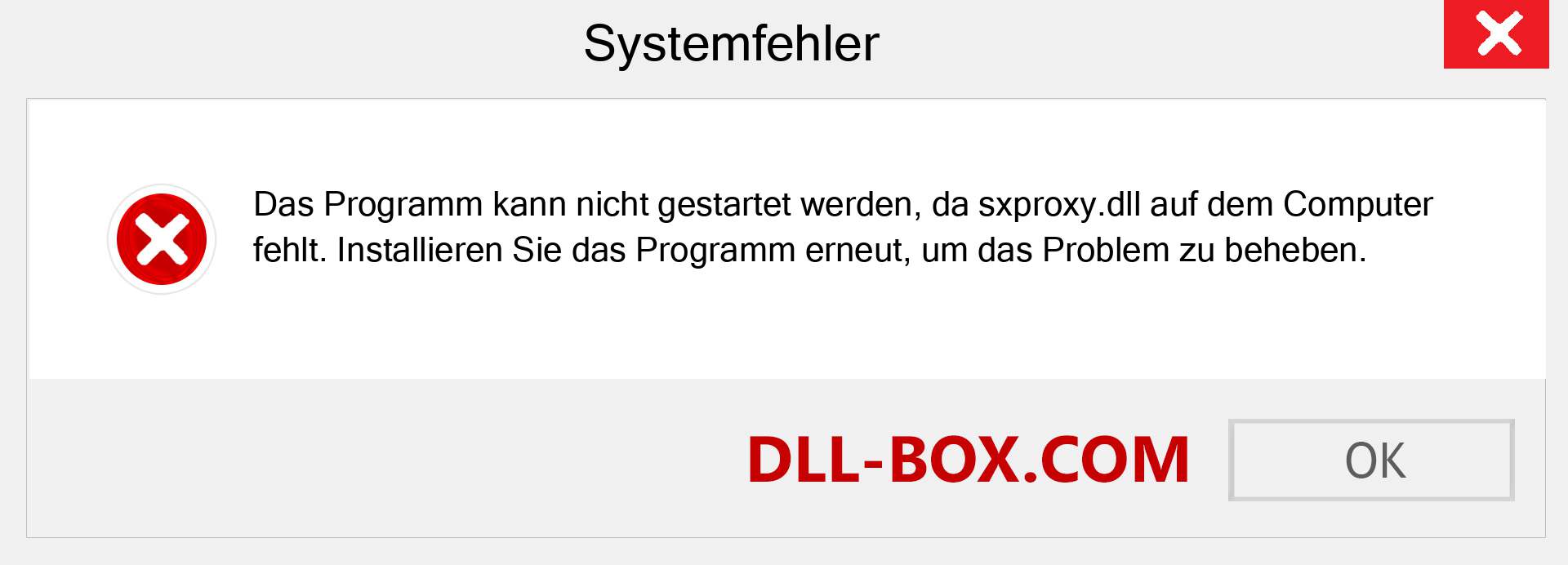 sxproxy.dll-Datei fehlt?. Download für Windows 7, 8, 10 - Fix sxproxy dll Missing Error unter Windows, Fotos, Bildern